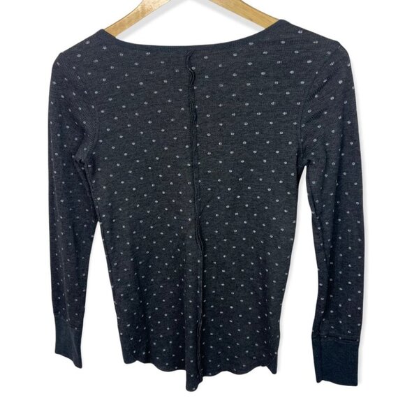 Free People‎ Printed Thermal Desperate Polka Dot Waffle Knit Size Small Bohemian - Picture 5 of 14